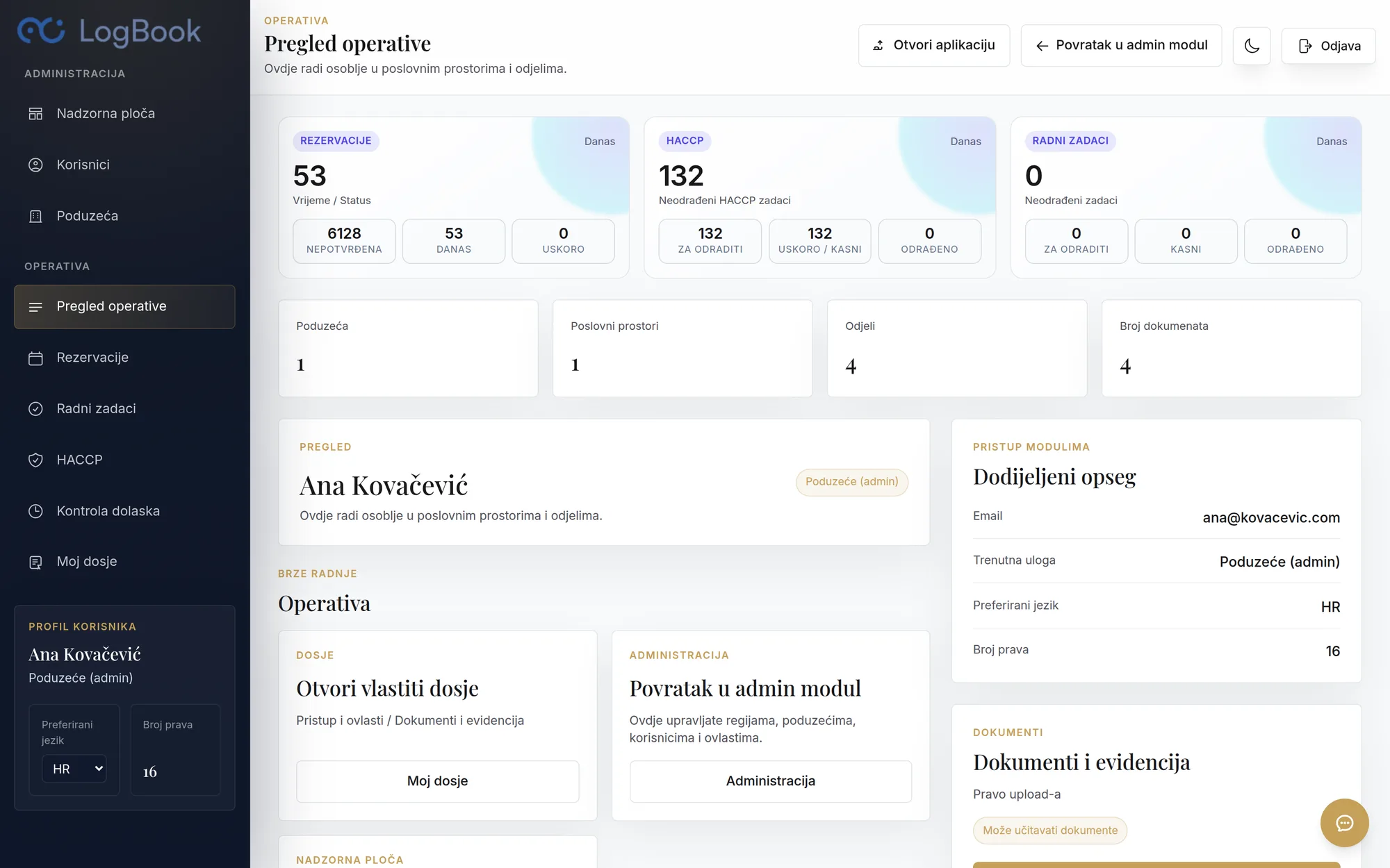 LogBook — Operativa