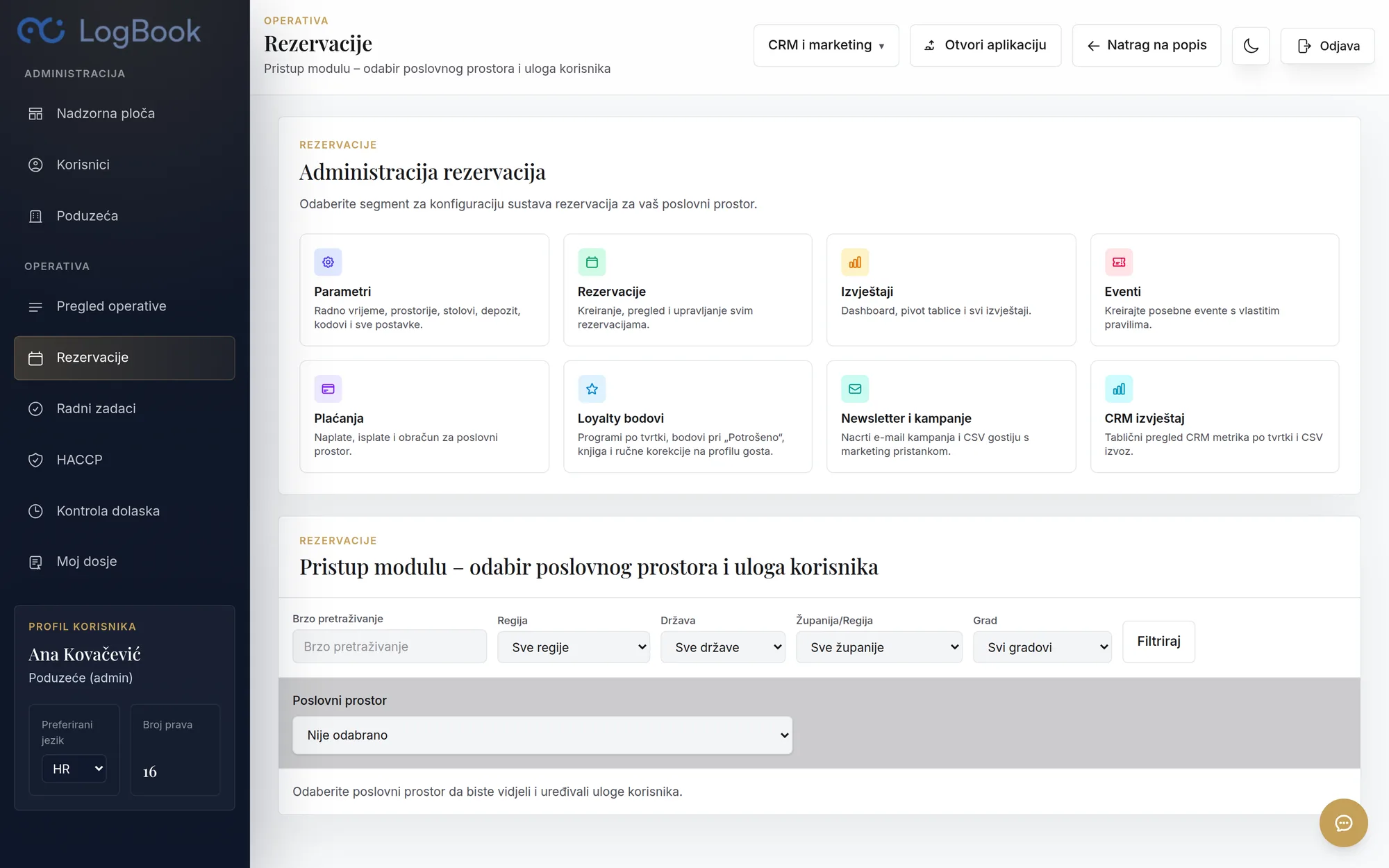 LogBook — Rezervacije